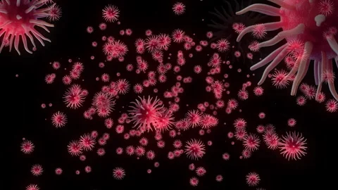Floating Microbes and Bacteria in the Cosmos of Blackness Stock Footage 263978476