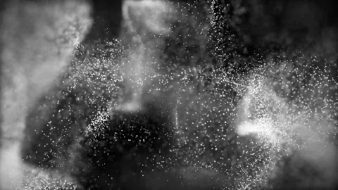 Floating modern dynamic white dust particles are dancing in the air. Stock Footage 327344909