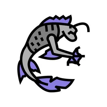 Floating monster color icon vector illustration Illustrazione stock