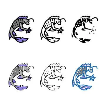 Floating monster color icon vector modern Stock Illustration