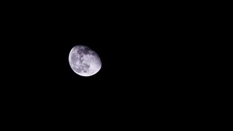 Floating Moon in the Night Sky: Lunar Age 17.4 Video stock 332058456
