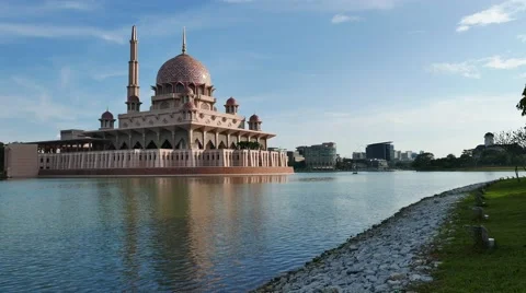 Floating Mosque By The Lake At Putrajaya Stock Footage 57819157