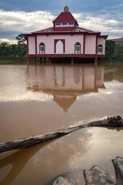 Floating mosque at malacca, malaysia Stock Photos