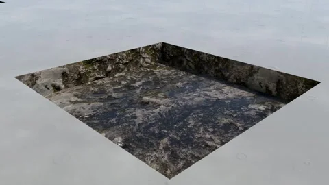 Floating Muddy Puddle Ground Platform 3D Render Stock-Footage 347176250