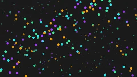 Floating multicolored circular particles drifting across dark background Stock Footage 345315630