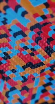 Floating Multicolored Transparent and Opaque Cubes on Black Background.. Stock Illustration