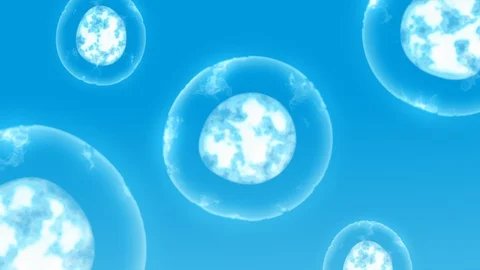 Floating multiple cells visualization. Microscopic view organic structure Stock-Footage 124013597