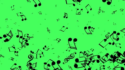 Floating Music Notes Animation Green Screen Video Effect Video stock 265149198