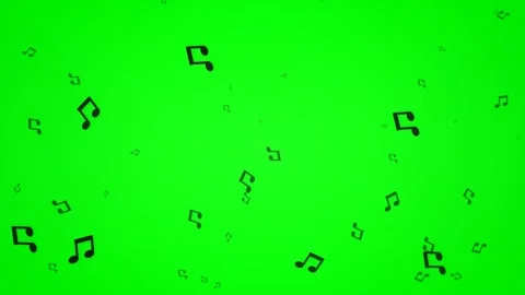 Floating Music Notes on Green Screen Background. Stock Footage 336620399