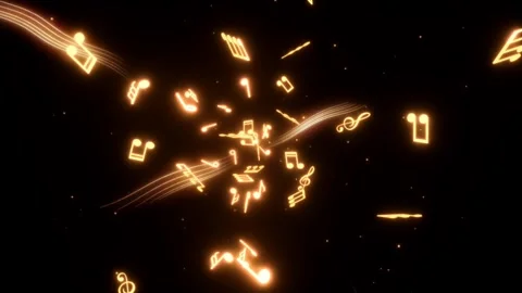 Floating Music Notes Overlay with Seamless Loop, 4K Transparent Alpha Channel Stock Footage 274454932