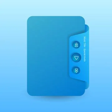 Floating Music Player UI Concept with Blue Gradient Design 스톡 일러스트
