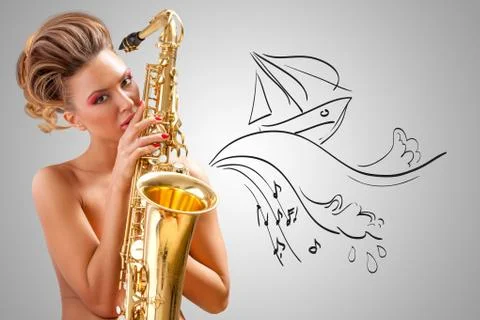 Floating on music waves. Stock Photos