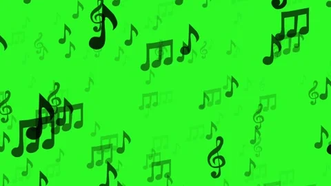 Floating musical notes animation. Black music symbols fly. Stock Footage 315143693