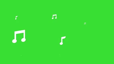Floating Musical Notes Chroma Key Background Animation 4K Video Stock Footage 345139621