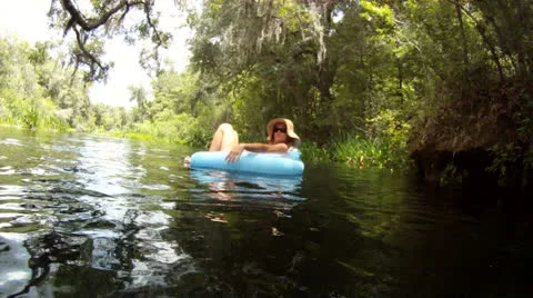 Floating in Nature Stock Footage 25002182