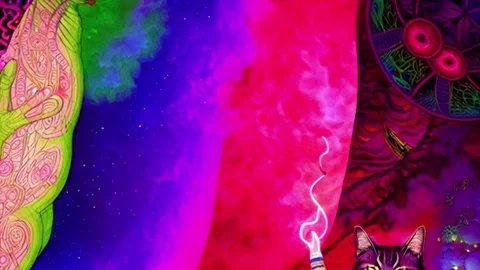 Floating in neon 002 Stock Footage 220113527