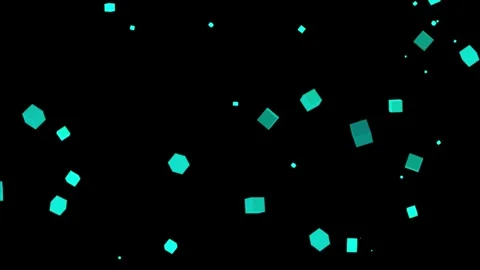 Floating Neon Blue Cubes Drifting Smoothly Creating Futuristic Abstract Mot.. Stock Footage 324667378