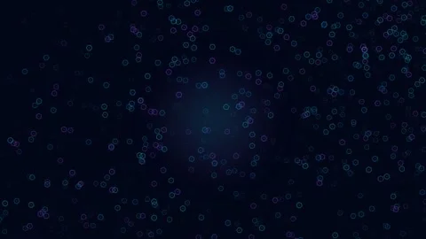 Floating Neon Hexagon Particles on Dark Background Stock Footage 347627530