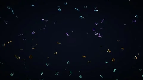 Floating Neon Particle Loop - Vibrant Abstract Graphic Background Stock Footage 341564610