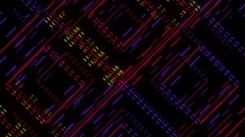 Floating Neon Pixel Background VJ Loop Stock Footage 170689883