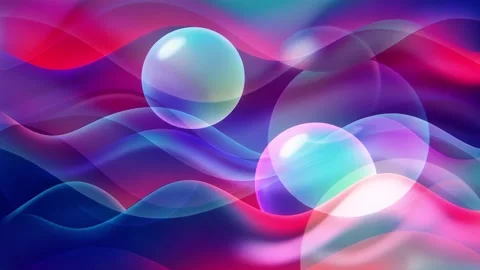 Floating Neon Spheres Background Seamless Loop 库存影片 336850098