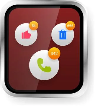 Floating Notification Interface Design For Smartwatch Applications Stock Illustration