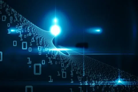 Floating numbers on black background Illustrazione stock