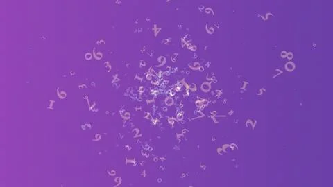 Floating numbers on purple background with vibrant numbers イラスト素材