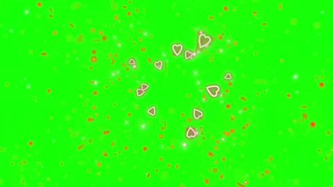 Floating orange and white particles moving on a bright green screen background 動画素材 345297564