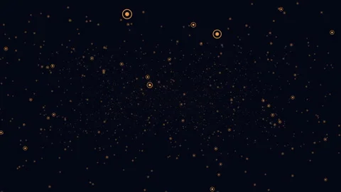 Floating orange circles on a dark background 動画素材 270404298