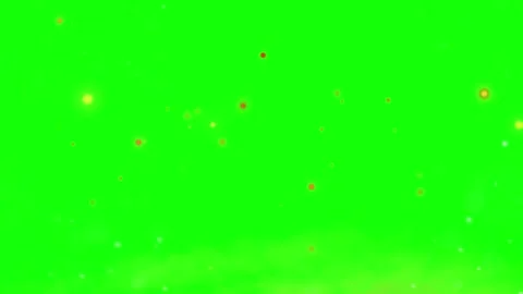 Floating orange glowing particles rising on green screen background for visual Stock Footage 347761978