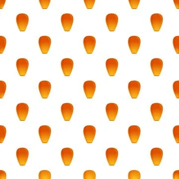 Floating orange sky lanterns seamless pattern background Stock Illustration