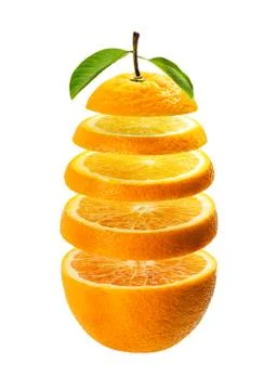 Floating orange slice Stock Photos
