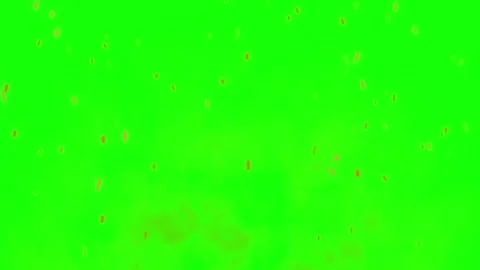Floating orange sparks flying over green screen chroma key background for Vídeo Stock 344516138
