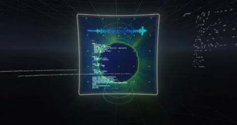 Floating orb pulsing, charts appearing, ... | Stock Video | Pond5