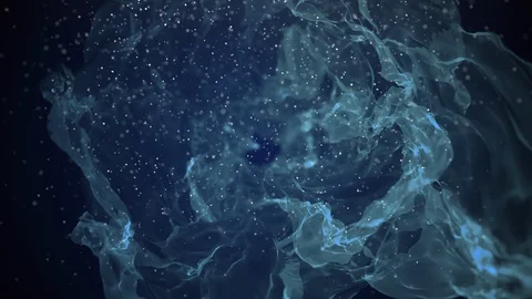 Floating organic dust particles shimmering on a black background. Particles Video stock 112082087