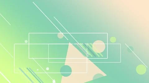 Floating outlined panels, circles, and diagonal stripes create a dynamic te.. Stock Illustration