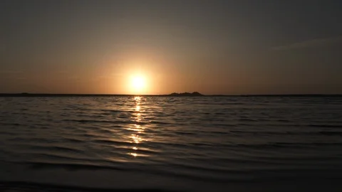 Floating Over Water During Sunset With Transition Video stock 114722178