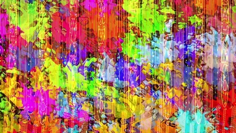Floating paints are playing with iridescent colors Stock Footage 74921143