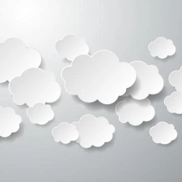 Floating Paper Clouds Background Stock Illustration