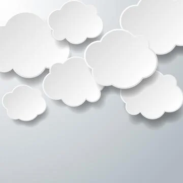 Floating Paper Clouds Background Stock Illustration