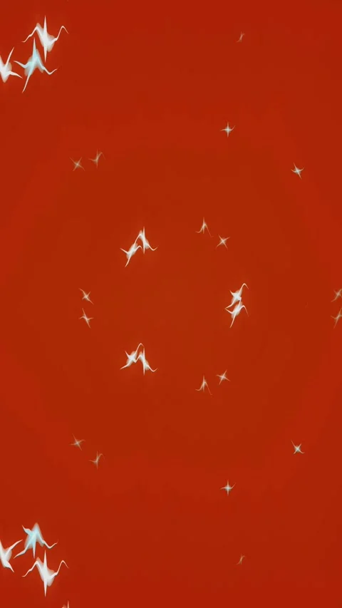 Floating Paper Cranes Animation on Warm Sparkling Background Vídeo Stock 344833810