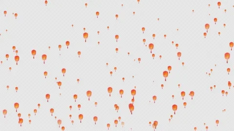 Floating Paper Lanterns Rising with Alpha Channel Transparent Overlay Stock Footage 331655136