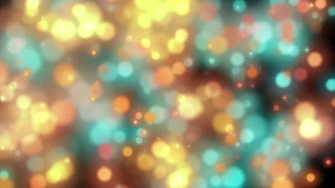 Floating Particles on black Background. Glittering Particles With Bokeh Stock-Footage 252891806