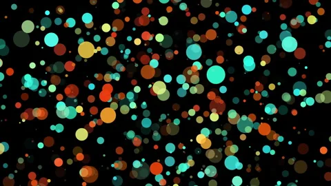 Floating Particles on black Background. Glittering Particles With Bokeh Stockbeeldmateriaal 252891923