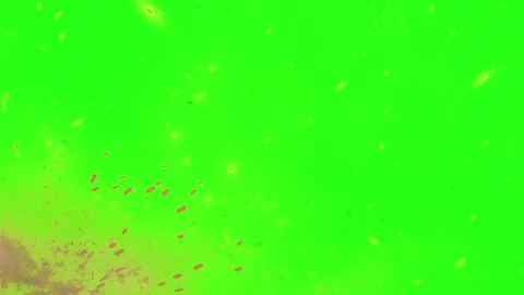 Floating particles drifting across a vibrant green screen background in a Video stock 339123370