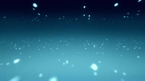 Floating particles move toward camera in misty blue gradient, 4K loop Video stock 306689395