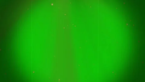 Floating particles moving over a vibrant green background with vintage film Stock Footage 339124190
