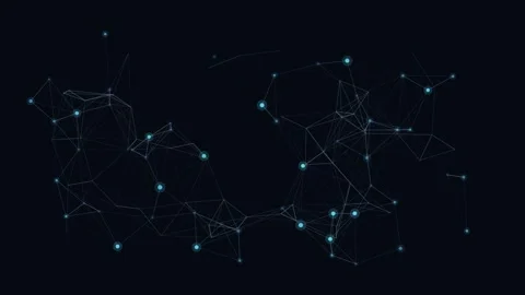 Floating particles (nodes) drifting in organic motion - digital communicatio Stock Footage 342700935
