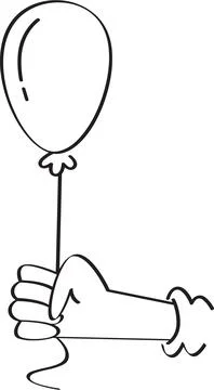 Floating Party Balloon with String Illustration